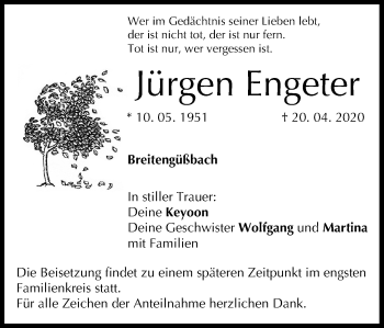 Anzeige von Jürgen Engeter von MGO