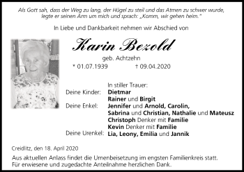 Anzeige von Karin Bezold von MGO