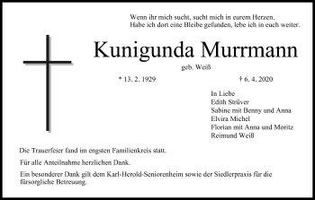 Anzeige von Kunigunda Murrmann von MGO