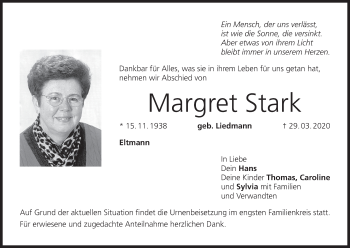 Anzeige von Margret Stark von MGO
