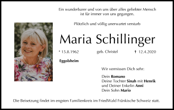 Anzeige von Maria Schillinger von MGO