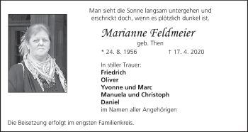 Anzeige von Marianne Feldmeier von MGO