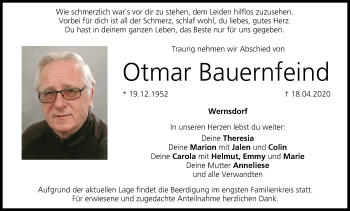 Anzeige von Otmar Bauernfeind von MGO