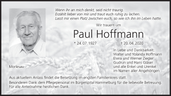 Anzeige von Paul Hoffmann von MGO