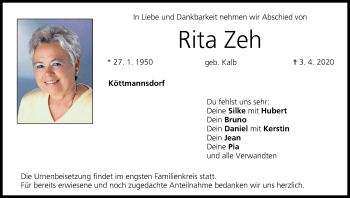 Anzeige von Rita Zeh von MGO