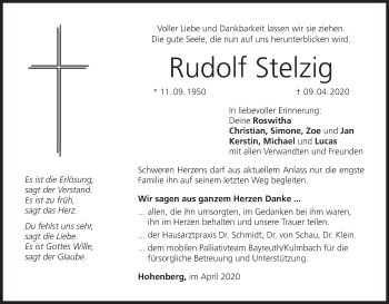Anzeige von Rudolf Stelzig von MGO