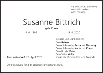 Anzeige von Susanne Bittrich von MGO