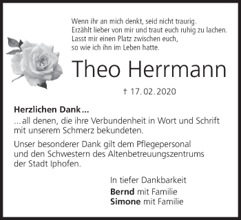 Anzeige von Theo Herrmann von MGO