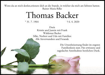 Anzeige von Thomas Backer von MGO