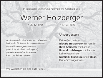 Anzeige von Werner Holzberger von MGO