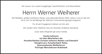 Anzeige von Werner Weiherer von MGO