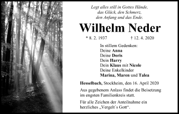 Anzeige von Wilhelm Neder von MGO