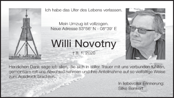 Anzeige von Willi Novotny von MGO