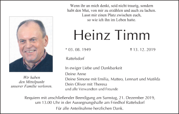 Anzeige von Heinz Timm von MGO