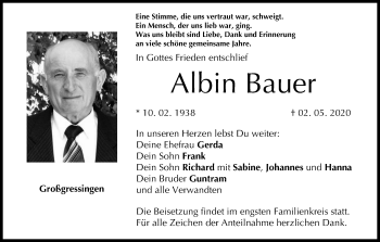 Anzeige von Albin Bauer von MGO