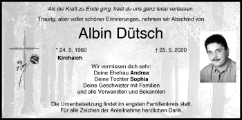 Anzeige von Albin Dütsch von MGO