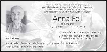 Anzeige von Anna Fell von MGO