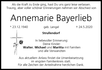 Anzeige von Annemarie Bayerlieb von MGO