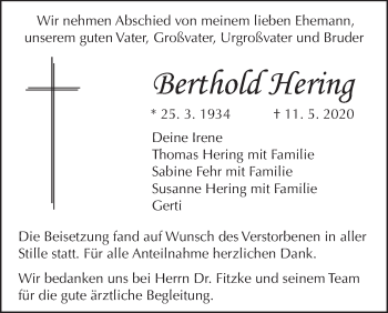 Anzeige von Berthold Hering von MGO