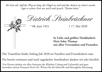 Anzeige von Dietrich Steinbrückner von MGO