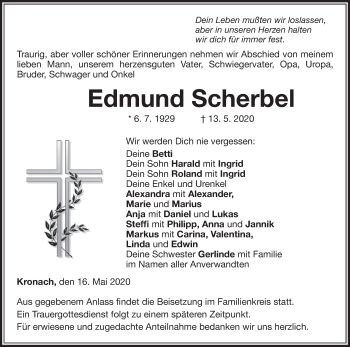 Anzeige von Edmund Scherbel von MGO