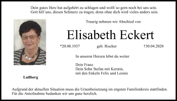 Anzeige von Elisabeth Eckert von MGO