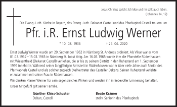 Anzeige von Ernst Ludwig Werner von MGO