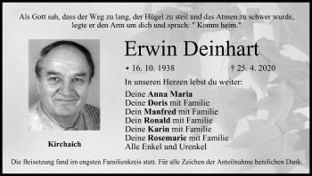 Anzeige von Erwin Deinhart von MGO