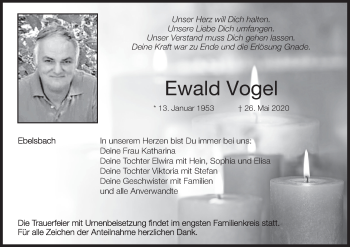 Anzeige von Ewald Vogel von MGO