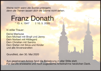 Anzeige von Franz Donath von MGO