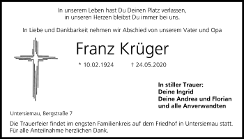 Anzeige von Franz Krüger von MGO