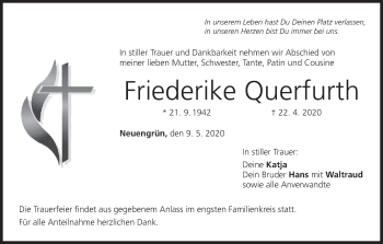 Anzeige von Friederike Querfurth von MGO