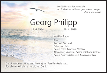 Anzeige von Georg Philipp von MGO