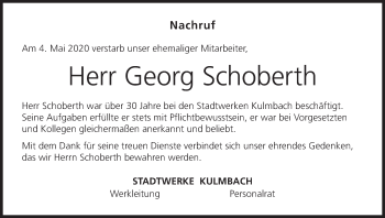Anzeige von Georg Schoberth von MGO