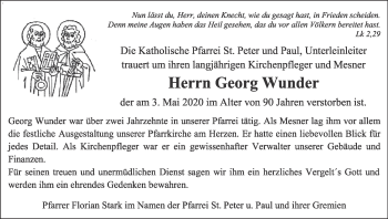 Anzeige von Georg Wunder von MGO