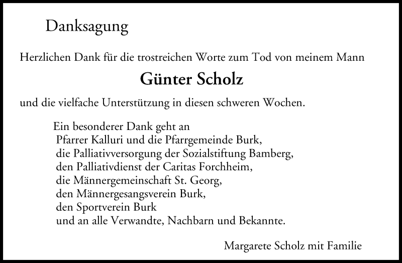  Traueranzeige für Günter Scholz vom 06.05.2020 aus MGO