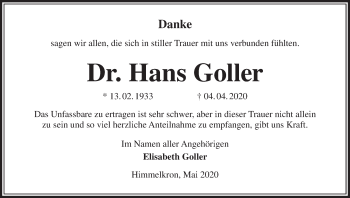 Anzeige von Hans Goller von MGO