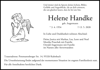 Anzeige von Helene Handke von MGO