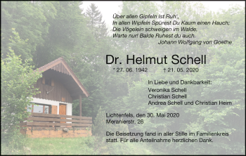 Anzeige von Helmut Schell von MGO