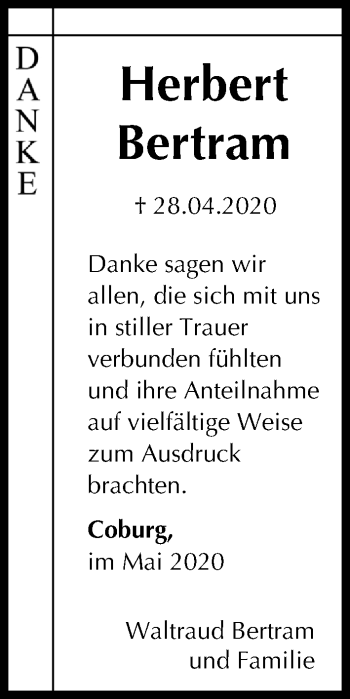 Anzeige von Herbert Bertram von MGO