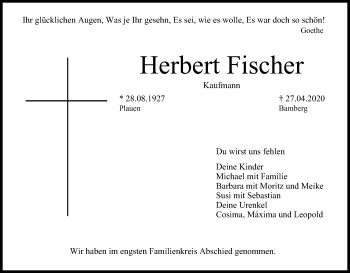 Anzeige von Herbert Fischer von MGO