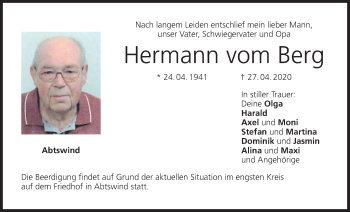 Anzeige von Hermann vom Berg von MGO