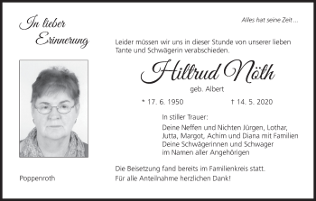 Anzeige von Hiltrud Nöth von MGO