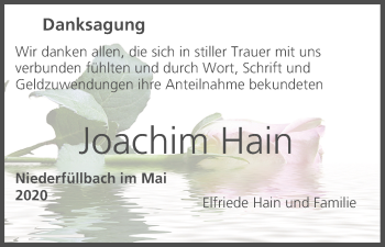 Anzeige von Joachim Hain von MGO