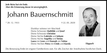 Anzeige von Johann Bauernschmitt von MGO