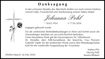 Anzeige von Johanna Pohl von MGO