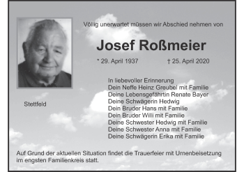 Anzeige von Josef Roßmeier von MGO