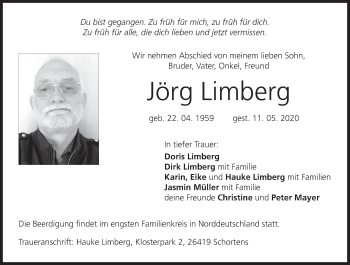 Anzeige von Jörg Limberg von MGO
