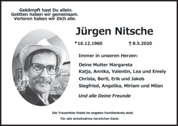 Anzeige von Jürgen Nitsche von MGO