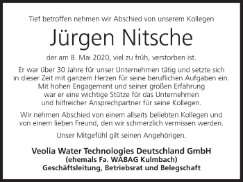 Anzeige von Jürgen Nitsche von MGO